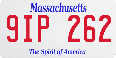 MA license plate 9IP262