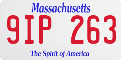 MA license plate 9IP263