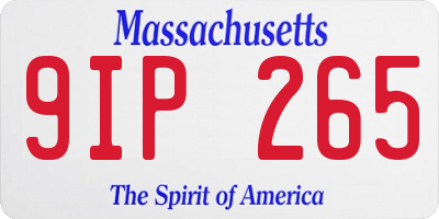 MA license plate 9IP265