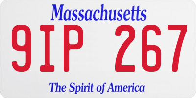 MA license plate 9IP267