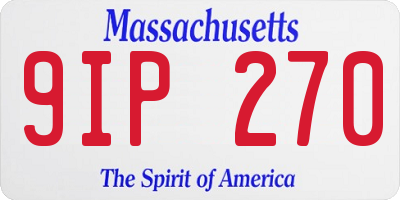 MA license plate 9IP270