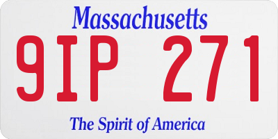 MA license plate 9IP271