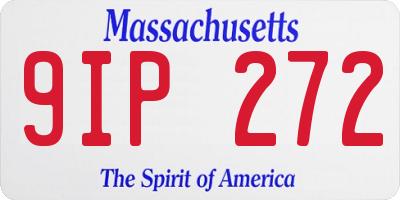 MA license plate 9IP272