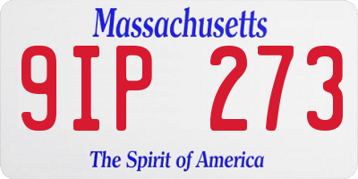MA license plate 9IP273