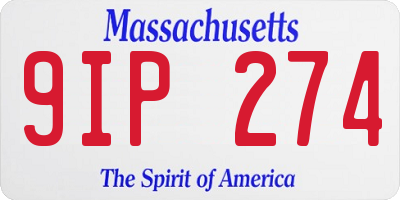 MA license plate 9IP274