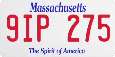 MA license plate 9IP275