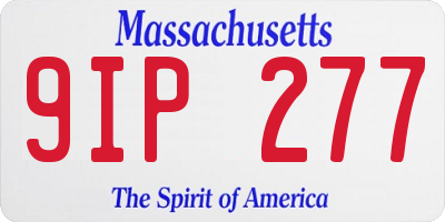MA license plate 9IP277