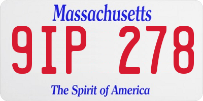 MA license plate 9IP278