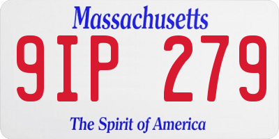 MA license plate 9IP279