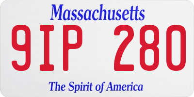 MA license plate 9IP280
