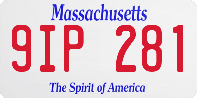 MA license plate 9IP281