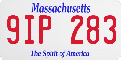 MA license plate 9IP283