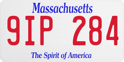 MA license plate 9IP284