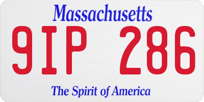 MA license plate 9IP286
