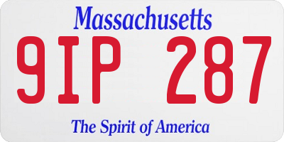 MA license plate 9IP287