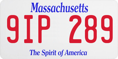 MA license plate 9IP289
