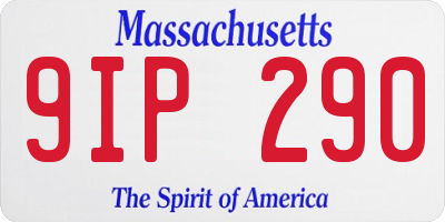 MA license plate 9IP290