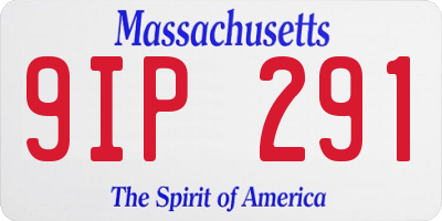 MA license plate 9IP291