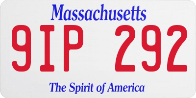 MA license plate 9IP292