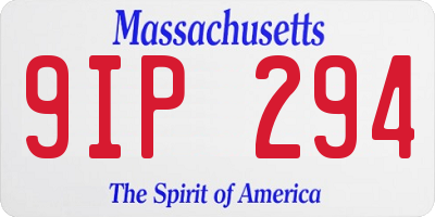 MA license plate 9IP294