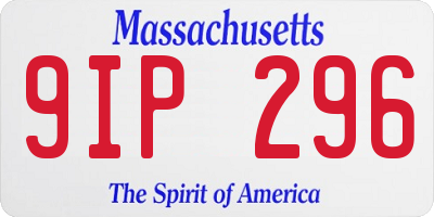 MA license plate 9IP296