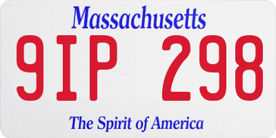 MA license plate 9IP298