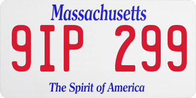 MA license plate 9IP299