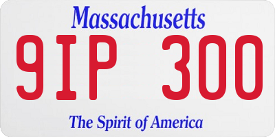 MA license plate 9IP300