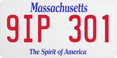 MA license plate 9IP301