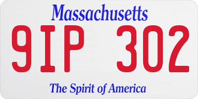 MA license plate 9IP302