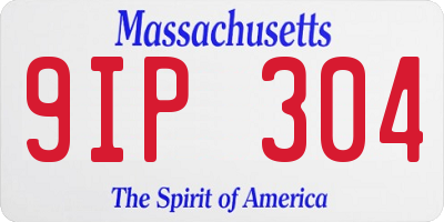MA license plate 9IP304