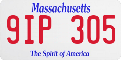 MA license plate 9IP305