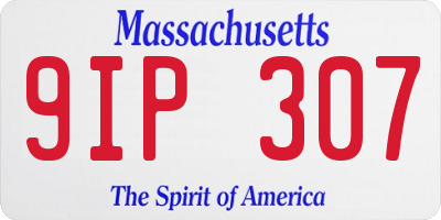 MA license plate 9IP307