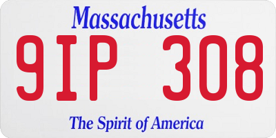 MA license plate 9IP308