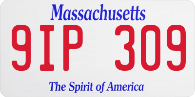 MA license plate 9IP309