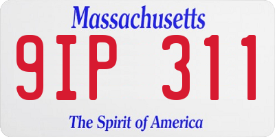 MA license plate 9IP311