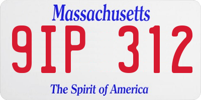 MA license plate 9IP312