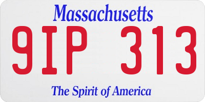 MA license plate 9IP313