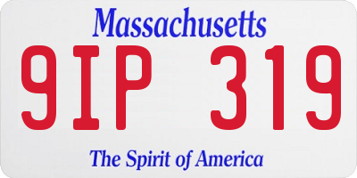 MA license plate 9IP319