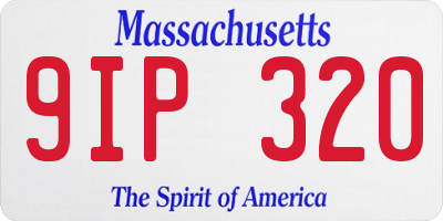 MA license plate 9IP320