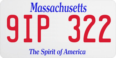MA license plate 9IP322
