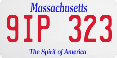 MA license plate 9IP323
