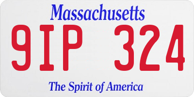 MA license plate 9IP324