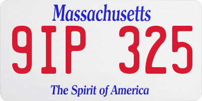 MA license plate 9IP325