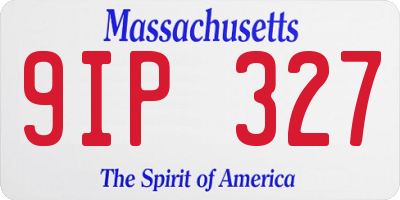 MA license plate 9IP327