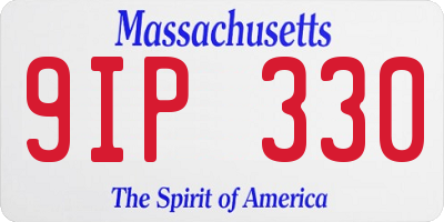 MA license plate 9IP330