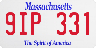 MA license plate 9IP331