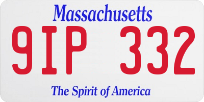 MA license plate 9IP332