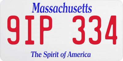 MA license plate 9IP334