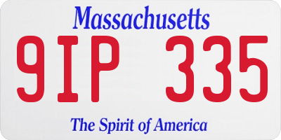MA license plate 9IP335